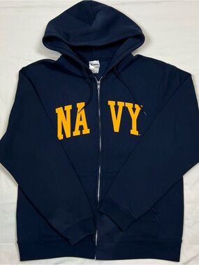U. S. NAVY Official Full Zip Graphic Print Hoodie Soffe Size Size Large
